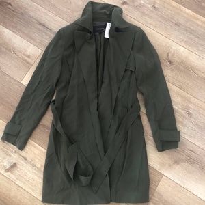 Women's army green trench coat